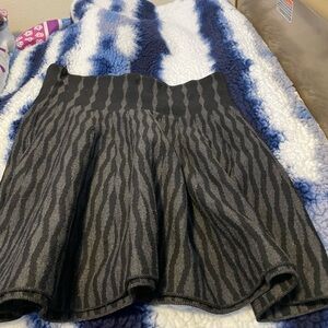 Max Edition Black and Charcoal Zebra-Pattern Skater Skirt